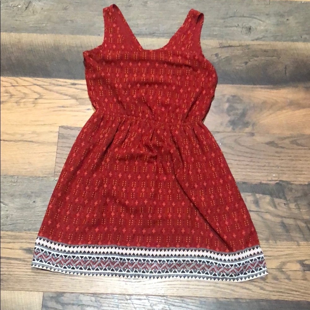 Women’s red Aztec design sundress